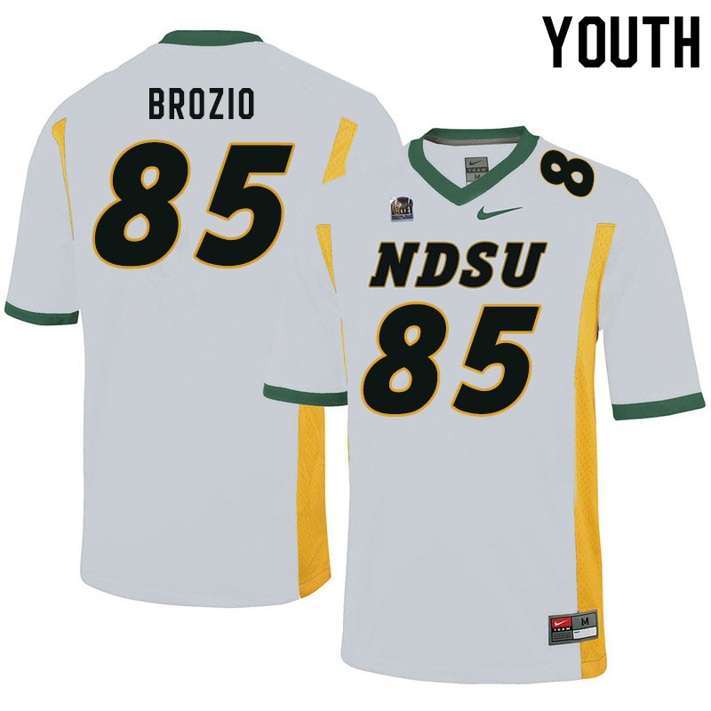 Youth #85 Hunter Brozio North Dakota State Bison College Football Jerseys Sale-White - Click Image to Close